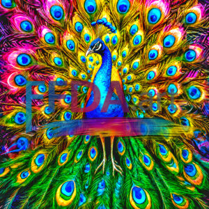 Vibrant Dancing Peacock For Canvas